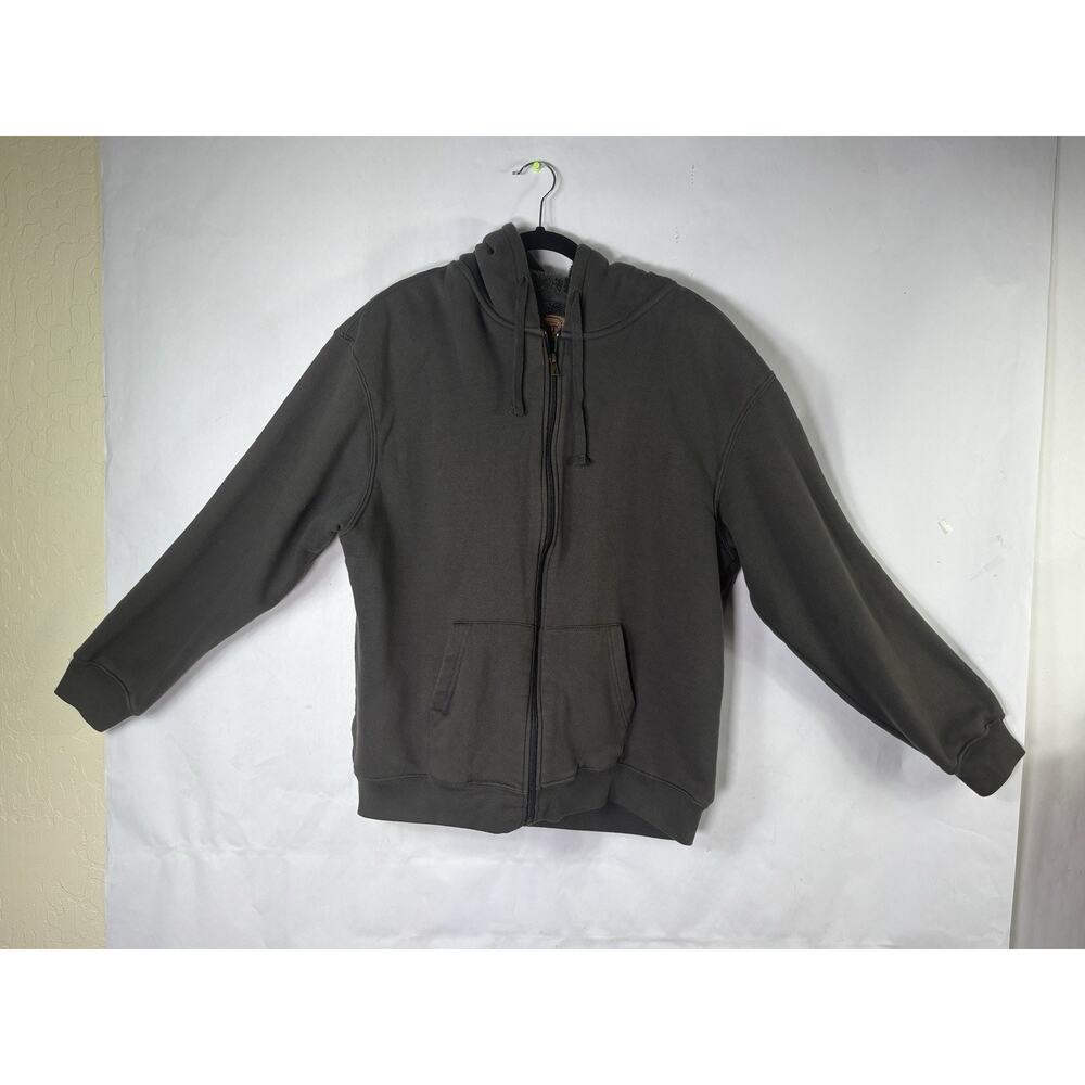 C.E. Schmidt Workwear Hoodie Mens Size XL Brown Jacket Fleece Lining Full Zip